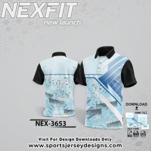 NEX-3653-BLUE AND WHITE SPORTSWEAR SUBLIMATION JERSEY DESIGN