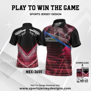 NEX-3655-RED AND BLACK SPORTSWEAR SUBLIMATION JERSEY DESIGN