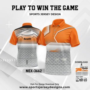 NEX-3662-ORANGE,WHITE AND GREY SPORTSWEAR SUBLIMATION JERSEY DESIGN