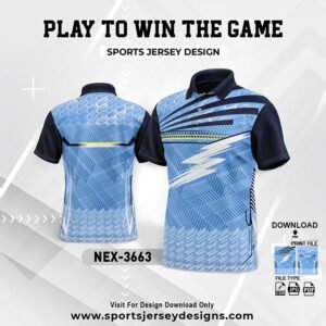 NEX-3663-BLUE,BLACK AND WHITE SPORTSWEAR SUBLIMATION JERSEY DESIGN