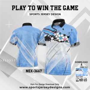 NEX-3667-BLUE AND WHITE SPORTSWEAR SUBLIMATION JERSEY DESIGN