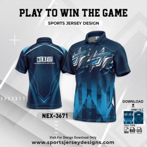 NEX-3671-BLUE AND WHITE SPORTSWEAR SUBLIMATION JERSEY DESIGN