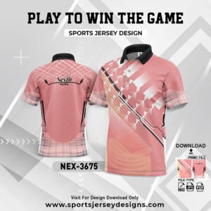 NEX-3675-BABY PINK AND WHITE SPORTSWEAR SUBLIMATION JERSEY DESIGN