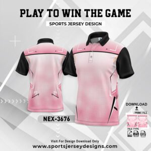 NEX-3676-BABY PINK AND GRADIENT WHITE SPORTSWEAR SUBLIMATION JERSEY DESIGN