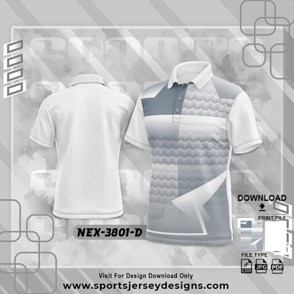 NEX-3801-D-GREY AND WHITE SPORTSWEAR SUBLIMATION JERSEY DESIGN