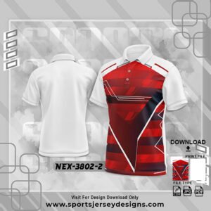 NEX-3802-2-RED AND WHITE SPORTSWEAR SUBLIMATION JERSEY DESIGN