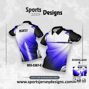 NEX-3387-C-PURPLE,GRADIENT BLACK AND WHITE SPORTSWEAR SUBLIMATION JERSEY DESIGN