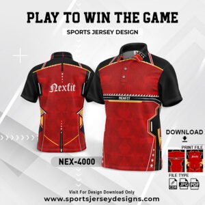 NEX-4000 - RED AND BLACK SPORTSWEAR SUBLIMATION JERSEY DESIGN
