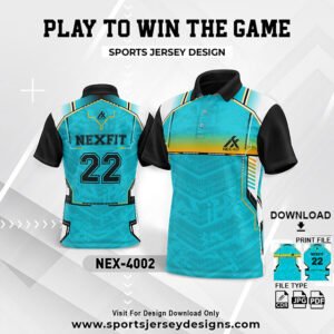 NEX-4002-BLUE , YELLOW AND WHITE SPORTSWEAR SUBLIMATION JERSEY DESIGN