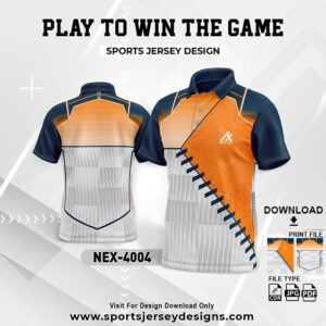 NEX-4004 - ORANGE AND WHITE SPORTSWEAR SUBLIMATION JERSEY DESIGN