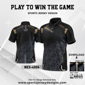 NEX-4006 - BLACK AND LIGHT GREY SPORTSWEAR SUBLIMATION JERSEY DESIGN