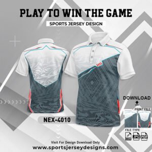 NEX-4010 - GREY AND WHITE SPORTSWEAR SUBLIMATION JERSEY DESIGN