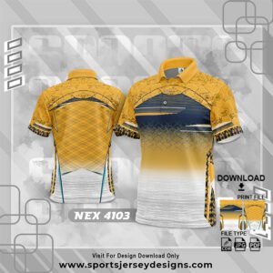 NEX-4103-GOLD YELLOW AND GRADIENT WHITE SPORTSWEAR SUBLIMATION JERSEY DESIGN