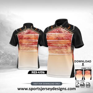 NEX-4106-RED ,ORANGE,WHITE AND BLACK SPORTSWEAR SUBLIMATION JERSEY DESIGN