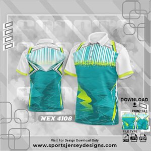 NEX-4108-MINT GREEN ,YELLOW AND WHITE SPORTSWEAR SUBLIMATION JERSEY DESIGN