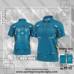 NEX-4109- BLUE AND BLACK SPORTSWEAR SUBLIMATION JERSEY DESIGN