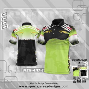 NEX-4117-1-GREEN AND BLACK SPORTSWEAR SUBLIMATION JERSEY DESIGN