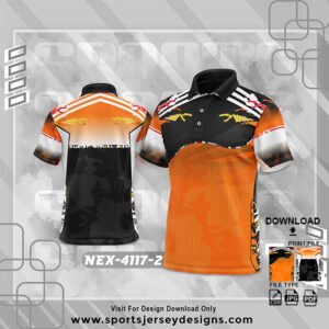 NEX-4117-2-ORANGE AND BLACK SPORTSWEAR SUBLIMATION JERSEY DESIGN