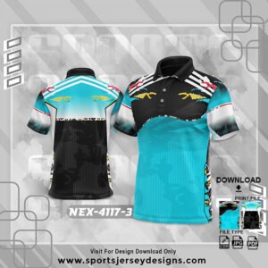 NEX-4117-3-BLUE AND BLACK SPORTSWEAR SUBLIMATION JERSEY DESIGN