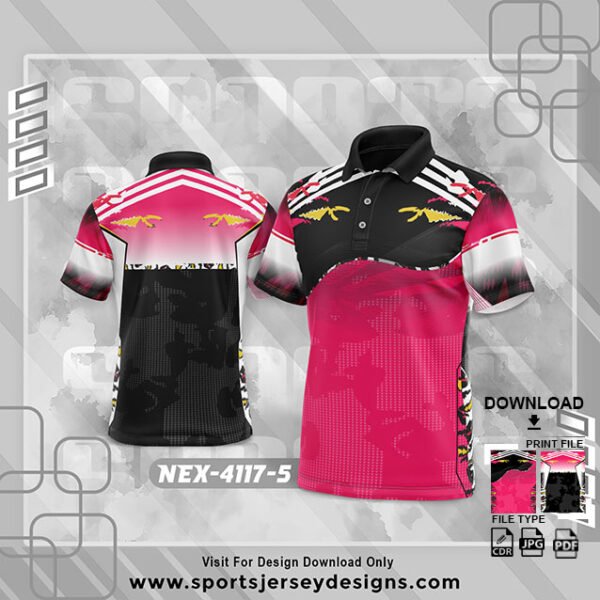 NEX-4117-5-PINK AND BLACK SPORTSWEAR SUBLIMATION JERSEY DESIGN