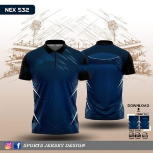 NEX-532-NAVY BLUE AND WHITE SPORTSWEAR SUBLIMATION JERSEY DESIGN