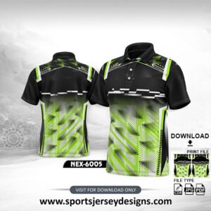 NEX-6005 - GRADIENT BLACK ,GREEN AND WHITE SPORTSWEAR SUBLIMATION JERSEY DESIGN