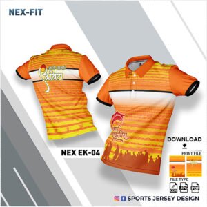 NEX EK-04-ORANGE AND YELLOW EKVIRA AAI PALKHI SUBLIMATION JERSEY DESIGN