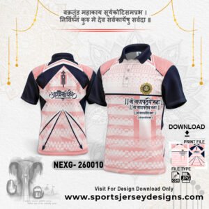 NEXG-260010-BABY PINK AND WHITE GANESHA FESTIVAL JERSEY DESIGN