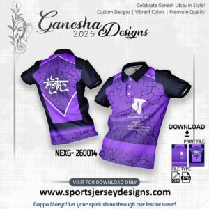 NEXG-260014-PURPLE AND BLACK GANESHA FESTIVAL JERSEY DESIGN