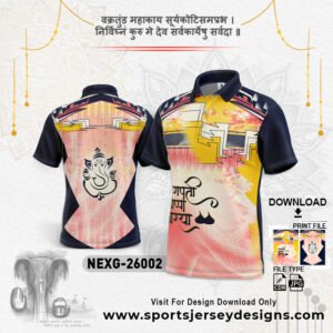 NEXG-26002-YELLOW,BABY PINK AND WHITE GANESHA FESTIVAL JERSEY DESIGN