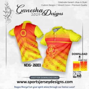 NEXG-26003-ORANGE AND YELLOW GANESHA FESTIVAL JERSEY DESIGN