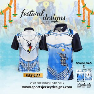 NEXV-0147-BLUE AND WHITE PANDHARPUR WARI SUBLIMATION DESIGN