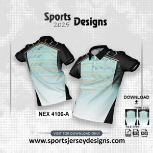 NEX-4106-A-BLUE,BLACK AND WHITE SPORTSWEAR SUBLIMATION JERSEY DESIGN