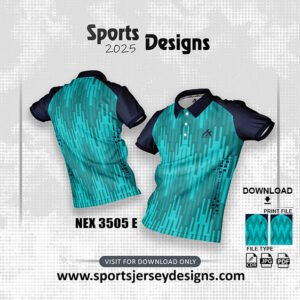 NEX-3505-E-GREEN AND NAVY BLUE SPORTS SUBLIMATION JERSEY DESIGN