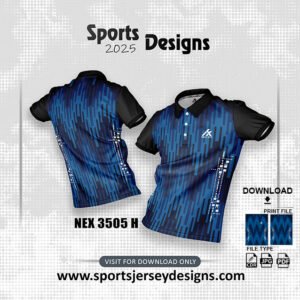 NEX-3505-H-NAVY BLUE AND PATTERN SPORTS SUBLIMATION JERSEY DESIGN