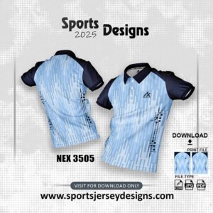 NEX-3505-BLUE AND WHITE SPORTS SUBLIMATION JERSEY DESIGN