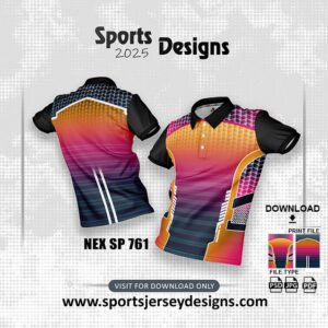 NEX-SP-761-ORANGE,PINK AND BLACK GRADIENT SPORTSWEAR SUBLIMATION JERSEY DESIGN