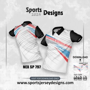 NEX-SP-797-WHITE,PINK AND BLUE SPORTSWEAR SUBLIMATION JERSEY DESIGN
