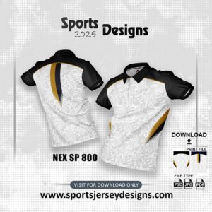 NEX-SP-800-WHITE , GREY PATTERN AND BLACK SPORTSWEAR SUBLIMATION JERSEY DESIGN