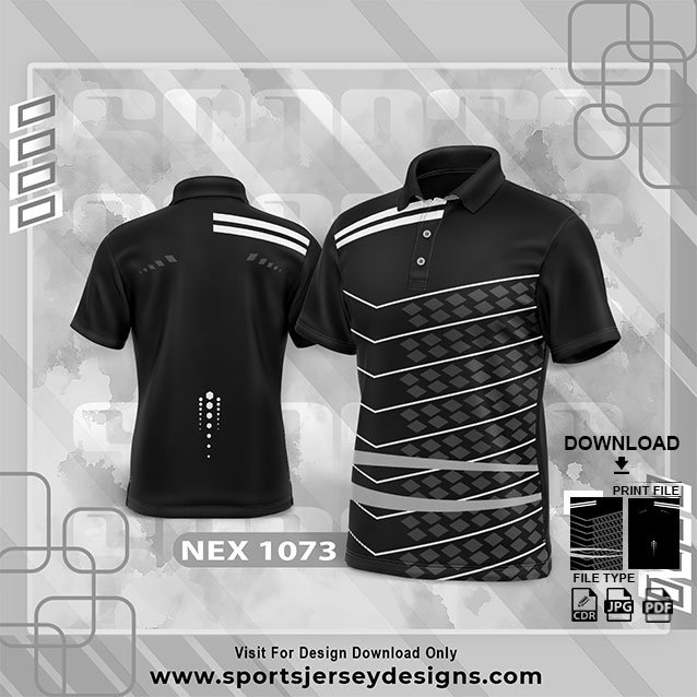 NEX-1073-BLACK AND WHITE PATTERN SPORTSWEAR SUBLIMATION JERSEY DESIGN