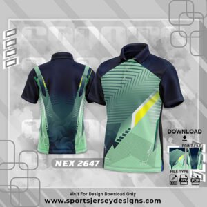NEX-2647-GREEN AND NAVY BLUE SPORTSWEAR SUBLIMATION JERSEY DESIGN