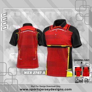 NEX-2767-A-RED AND BLACK SPORTWEAR SUBLIMATION JERSEY DESIGN
