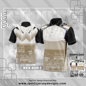 NEX-4125-C SAND COLOUR  AND WHITE PATTERN SPORTSWEAR SUBLIMATION JERSEY DESIGN