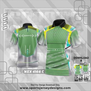 NEX-4166-C-GREEN AND GOLD PATTERN SPORTSWEAR SUBLIMATION JERSEY DESIGN