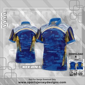 NEX-4174-G-ROYAL BLUE AND GOLD PATTERN SPORTSWEAR SUBLIMATION JERSEY DESIGN