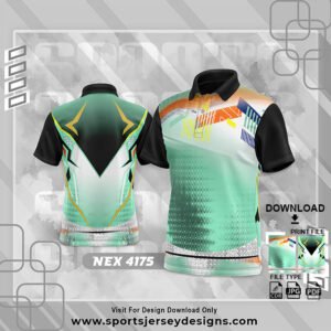 NEX-4175-GREEN AND BLACK SPORTSWEAR SUBLIMATION JERSEY DESIGN