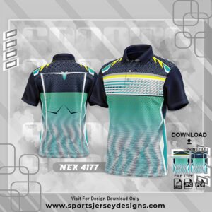 NEX-4177-GREEN AND NAVY PATTERN SPORTSWEAR SUBLIMATION JERSEY DESIGN