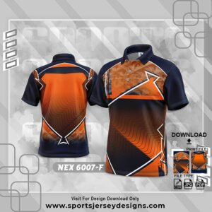 NEX-6007-F-ORANGE AND NAVY BLUE SPORTSWEAR SUBLIMATION JERSEY DESIGN