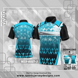 NEX-6027-3-BLUE AND BLACK GRADIENT SPORTSWEAR SUBLIMATION JERSEY DESIGN