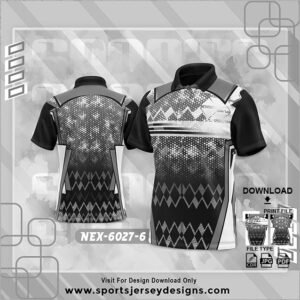 NEX-6027-6-GREY AND BLACK GRADIENT SPORTSWEAR SUBLIMATION JERSEY DESIGN